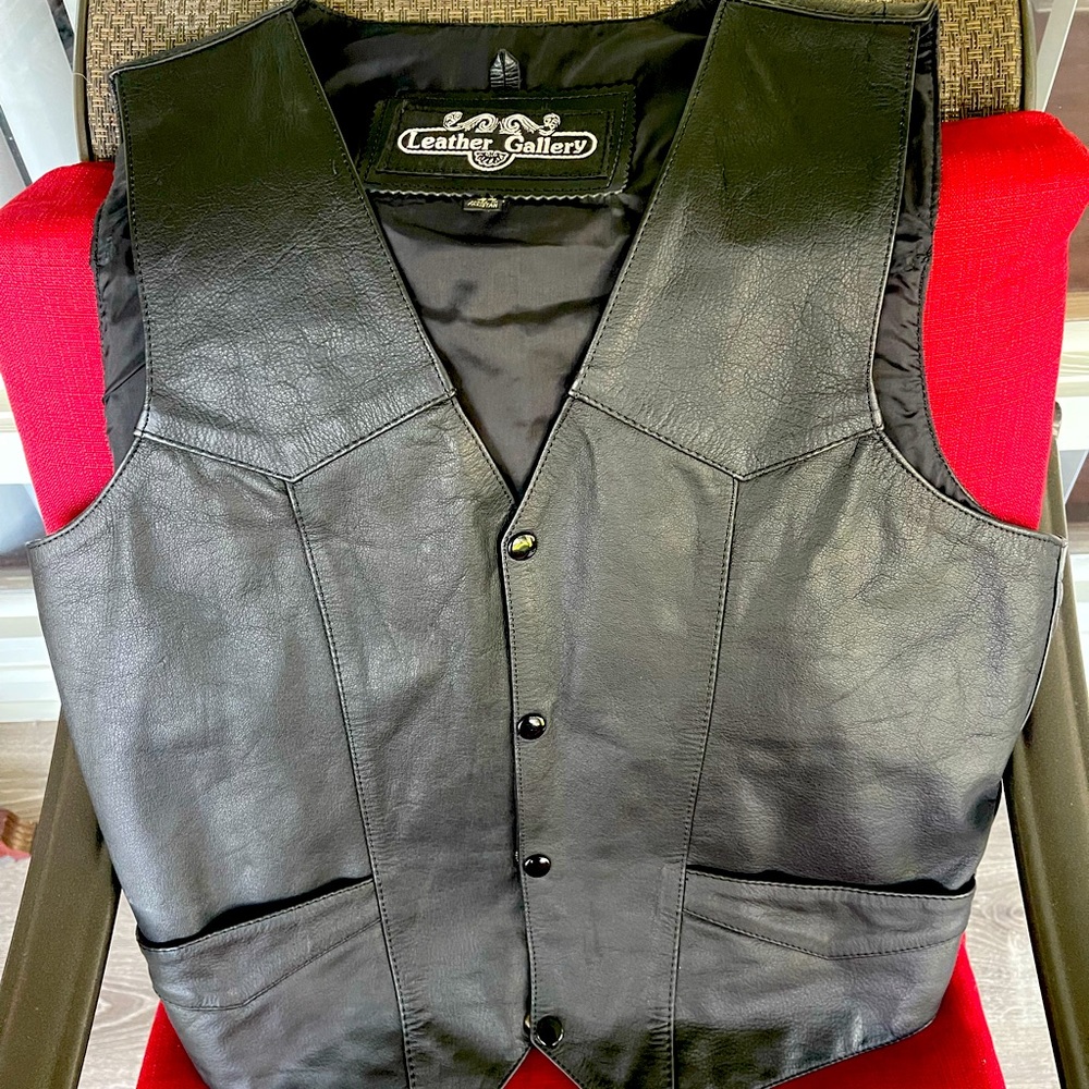 Leather Gallery Black Leather Vest 44